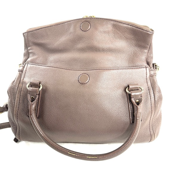 Kate Spade Taupe Pebbled Leather Medium Magnetic Flap Crossbody Bag Purse Brass - Picture 9 of 14